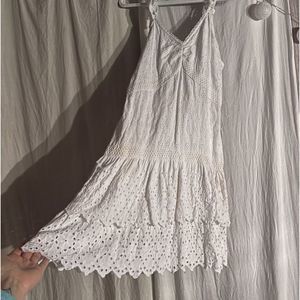 White Eyelet Mini Dress - Brand Unspecified